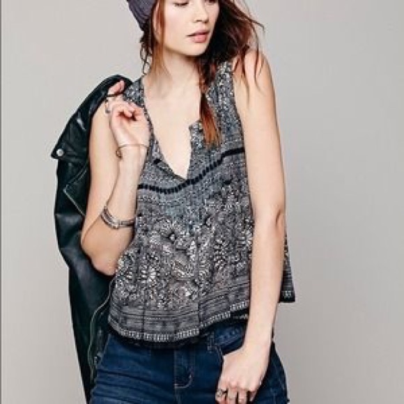 Free people one paradise tank in black - Picture 1 of 5